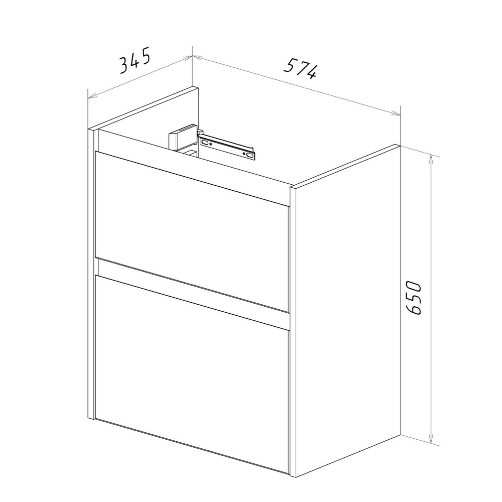 Тумба Lemark COMBI 60 см подвесная/напольная (под ум. NEON 60 Дрея) 2 ящика, цвет фасада: Дуб кантри, цвет корпуса: Белый глянец LM03C60T-dub