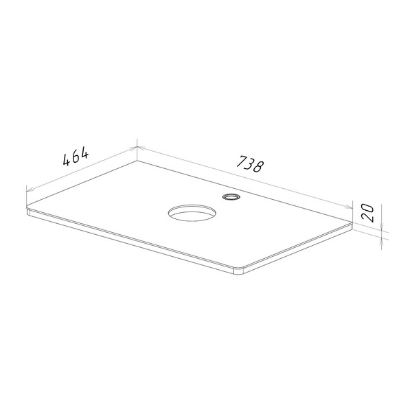 Столешница MIANO 80 см из стекла (под ум. Триумф лодочка Дрея) цвет: Белый LM06M80S