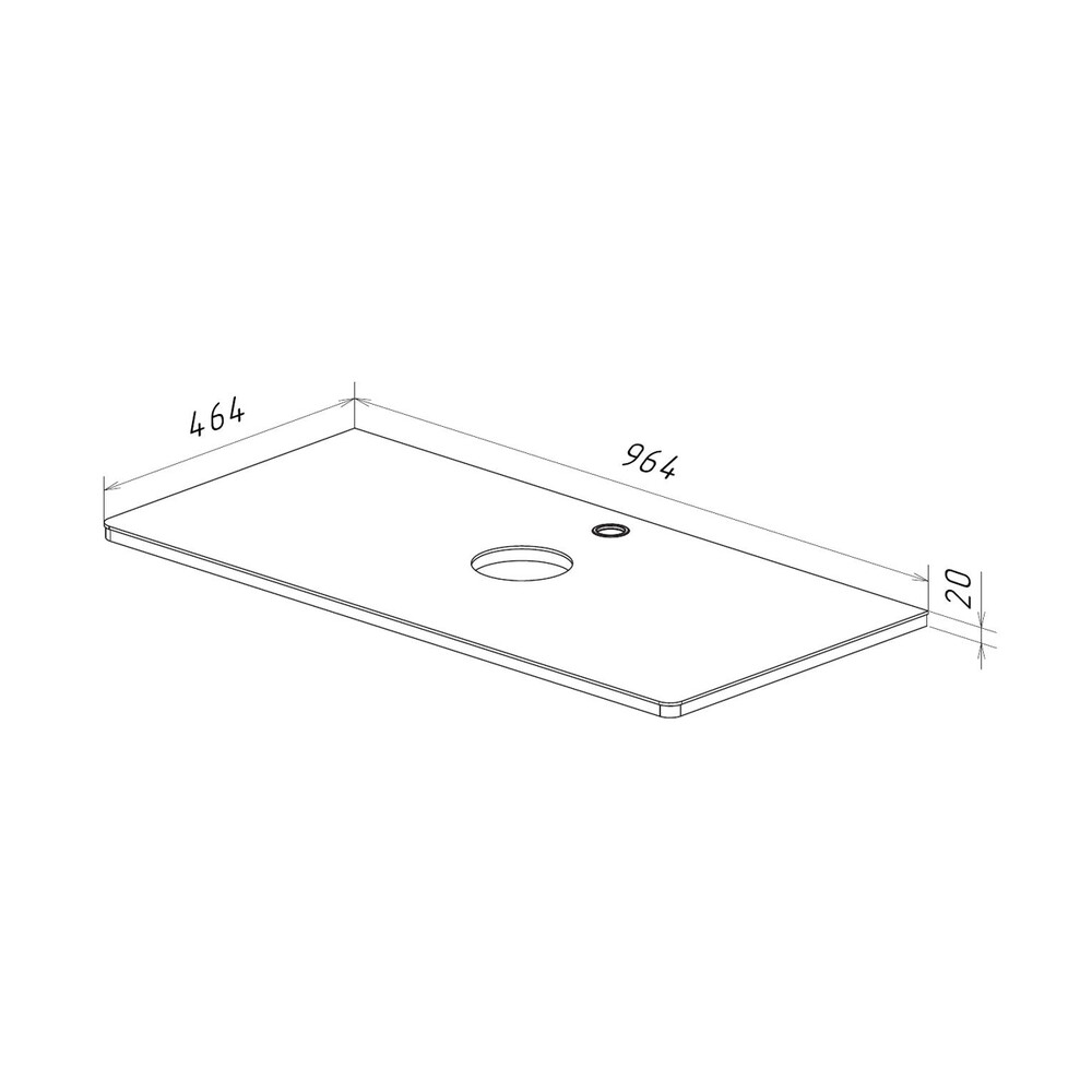 Столешница MIANO 100 см из стекла (под ум. Триумф лодочка Дрея) цвет: Белый LM06M100S