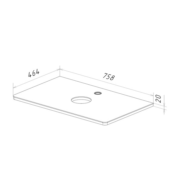 Столешница OLIVIA 80см из стекла (под ум. Триумф лодочка Дрея) цвет: Белый LM08OL80S