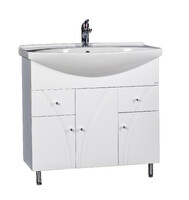 Подстолье SANTREK HOME "Сонет-85" (Белый) 2 ящика 3 двери под умывальник "Лагуна-85" 825х800х340