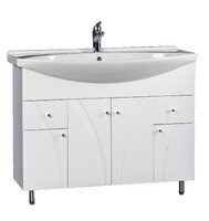 Подстолье SANTREK HOME "Сонет-105" (Белый) 2 ящика 4 двери под умывальник "Лагуна-105" 1015х800х335*