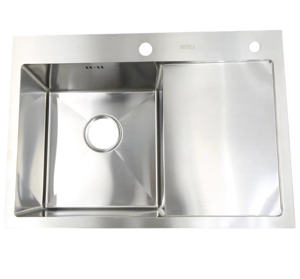 Мойка нерж врезная 680x460х230 т (3,0+1.2mm) сатин НМ 6846 (+ сифон, колландер 2 шт., доска, смеситель, диспенсер, омыватель стаканов) AISI 304