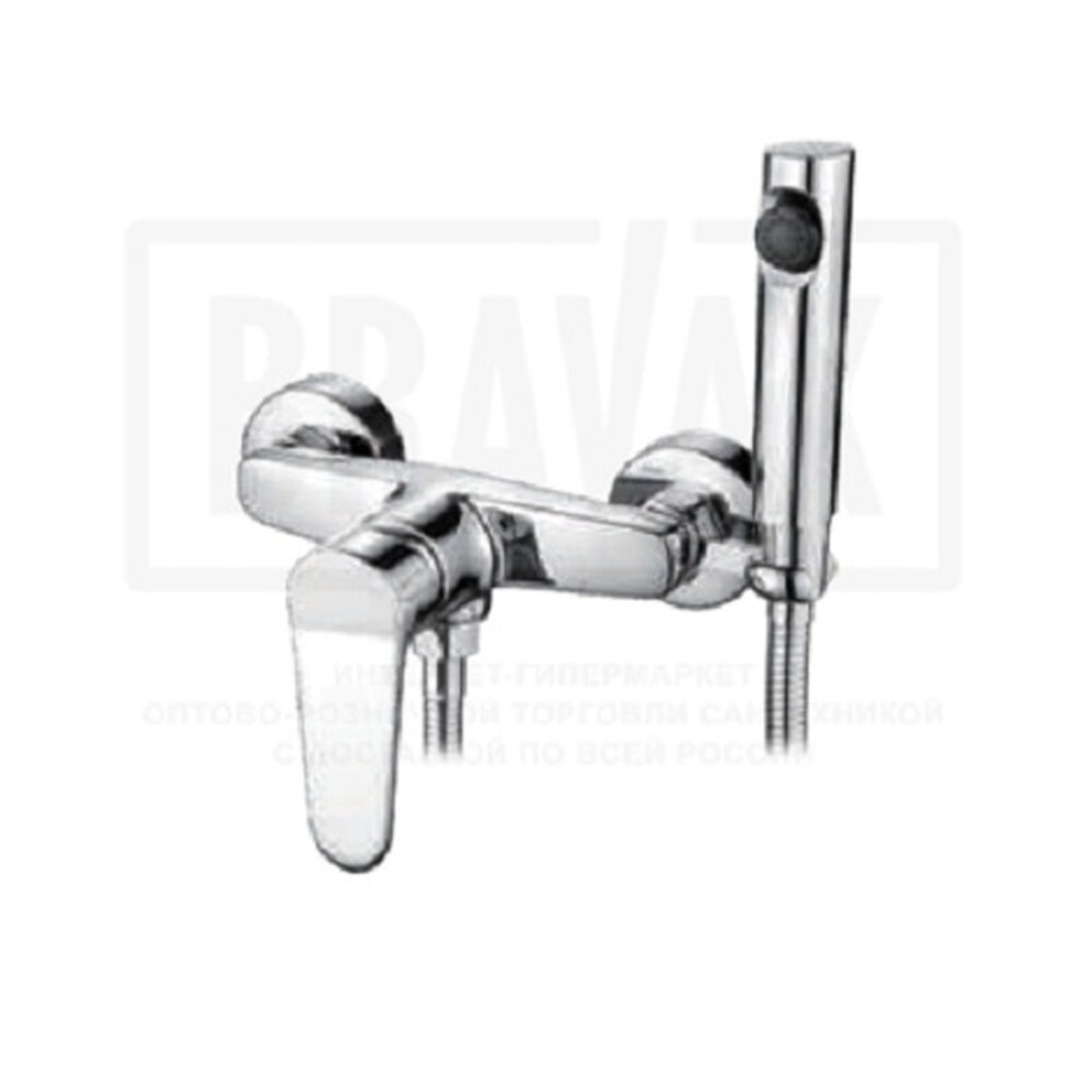 5261 Смеситель с Гигиен душем LEDEME Настенный шар. d-35 (хром)