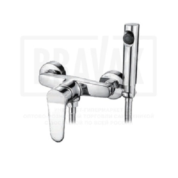 5261 Смеситель с Гигиен душем LEDEME Настенный шар. d-35 (хром)