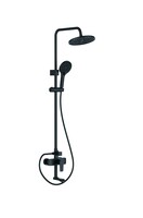 2426B Душевая система LEDEME со смесителем и тропическим душем (авиац. алюминий) (черный)