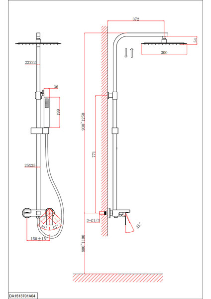 DA1513706A04 Душевая система DK Bayern.Liszt серый графит