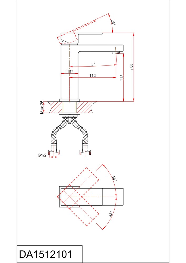 DA1512107 Смеситель для раковины DK Bayern.Liszt матовое золото
