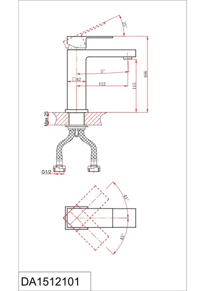 DA1512107 Смеситель для раковины DK Bayern.Liszt матовое золото