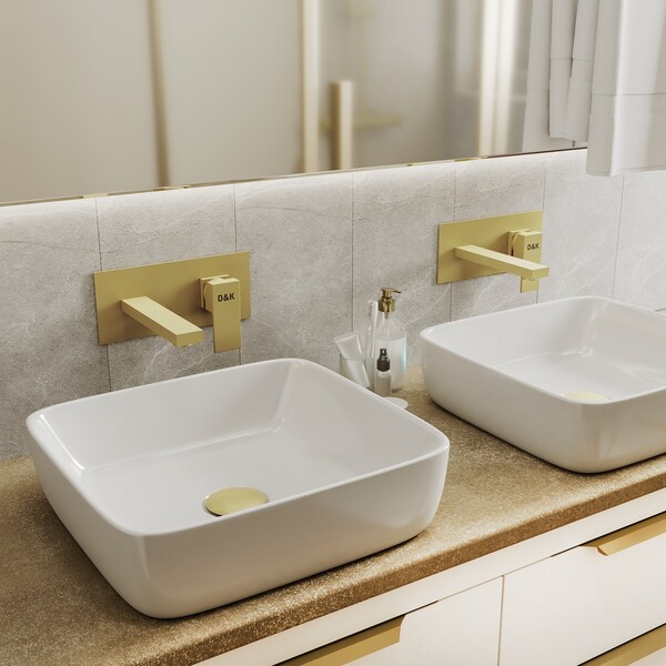 DA1514407 Смеситель для раковины DK Bayern.Liszt встраиваемый настенный матовое золото