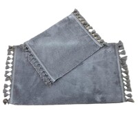 Коврик 2 предмета Rabbit 60*100 +50*60 с кисточками серый 