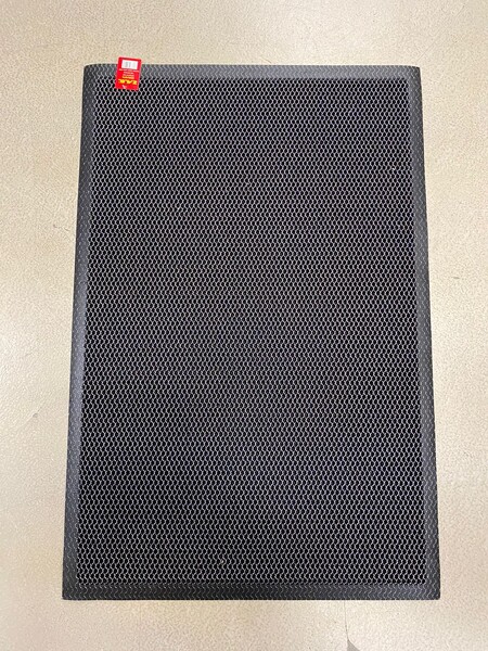 Коврик напольный ZALEL КОЛЬЧУГА KD103 45х75см. black+grеy