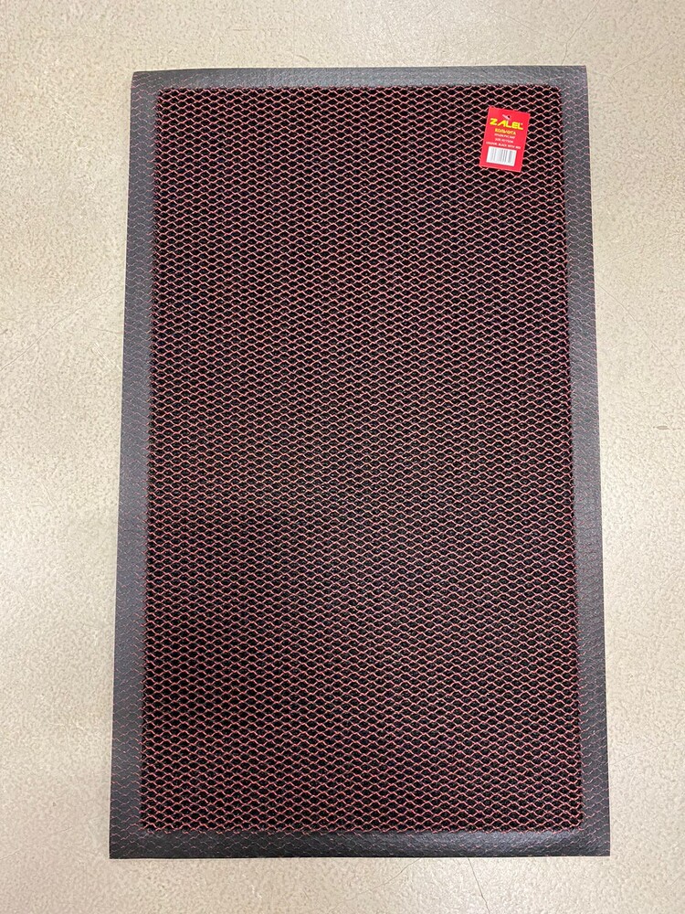 Коврик напольный ZALEL КОЛЬЧУГА KD103 60х90см. black+red