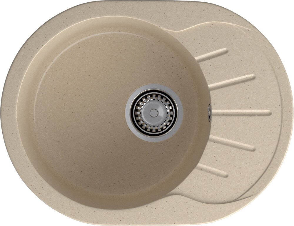 Мойка для кухни GranFest Композит RONDO 580L чаша + крыло 579*445 мм (R-580L кашемир)
