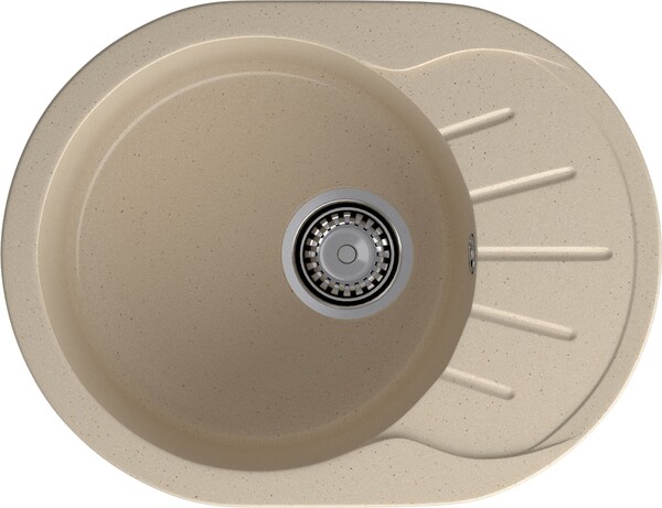 Мойка для кухни GranFest Композит RONDO 580L чаша + крыло 579*445 мм (R-580L кашемир)