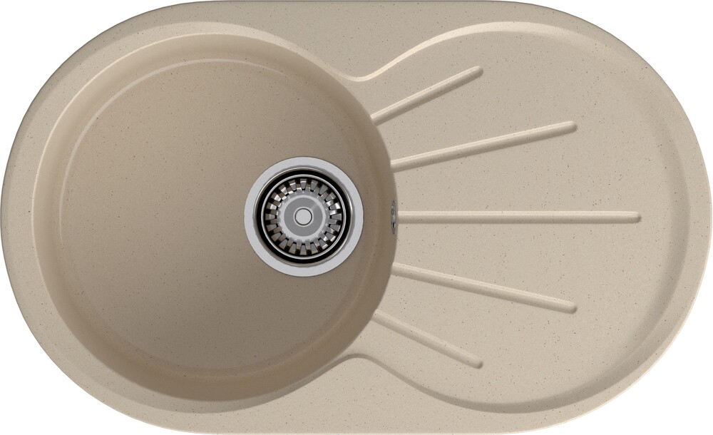 Мойка для кухни GranFest Композит RONDO 750L чаша + крыло 746*455 мм, овал (R-750L кашемир)