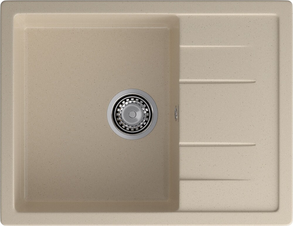 Мойка для кухни GranFest Композит QUADRO 650L 1 чаша+крыло 650*500 мм (Q-650L кашемир) 
