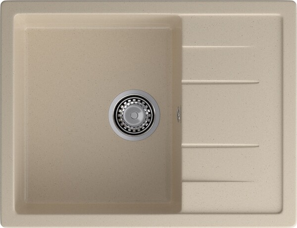 Мойка для кухни GranFest Композит QUADRO 650L 1 чаша+крыло 650*500 мм (Q-650L кашемир) 