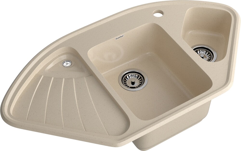 Мойка для кухни GranFest Композит CORNER 1040E 1,5 чаши, угловая 1039*560 мм (C-1040E кашемир)