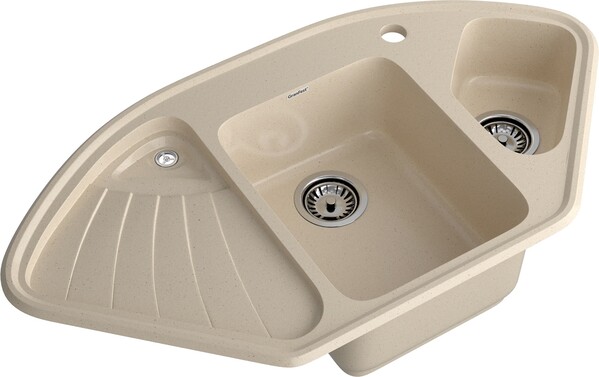 Мойка для кухни GranFest Композит CORNER 1040E 1,5 чаши, угловая 1039*560 мм (C-1040E кашемир)