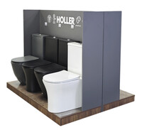 Стенд под унитазы HOLLER (графит/морское дерево) 1700х1370х680 (2 места)