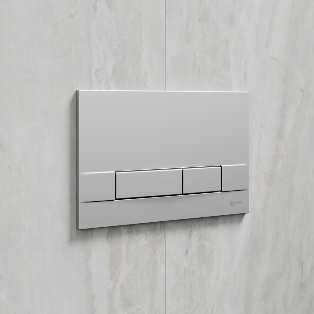 Инсталляция LEMARK (комплект 3 в 1) PENEDA с кнопкой BIT ХРОМ МАТОВЫЙ + унитаз GLAZER БЕЛЫЙ подвесной безободковый 100803429