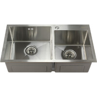 Мойка нерж врезная 780х430х220 т 3,0 САТИН 2-я чаша S7843H (+ сифон) AISI 304 MLN