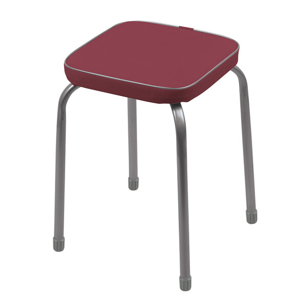 Табурет Фабрик 3 КВАДРАТ винилискожа Темно-красный ТФ03/ТК NIKA*