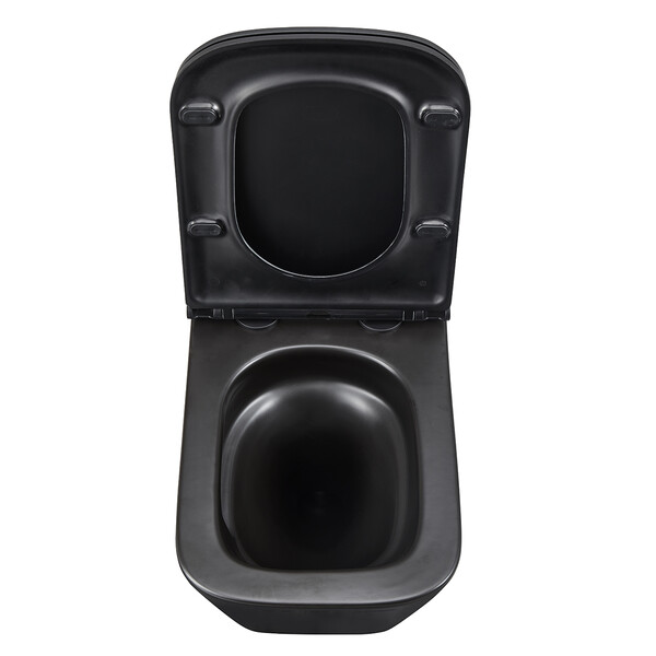 Унитаз LEMARK FLOREX подвесной безободковый с сиденьем микролифт, смыв вихревой ТОРНАДО (поколение 3.0) ЧЕРНЫЙ МАТОВЫЙ 9612002