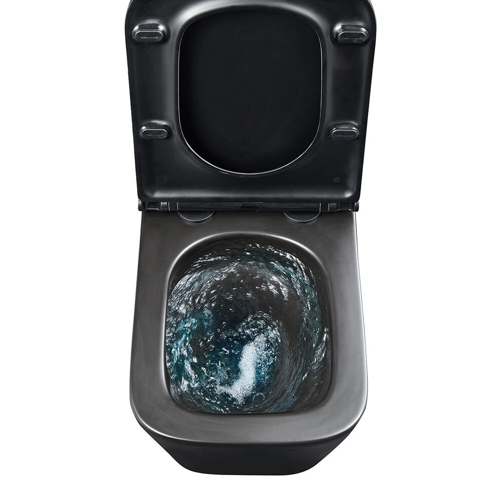 Унитаз LEMARK FLOREX подвесной безободковый с сиденьем микролифт, смыв вихревой ТОРНАДО (поколение 3.0) ЧЕРНЫЙ МАТОВЫЙ 9612002