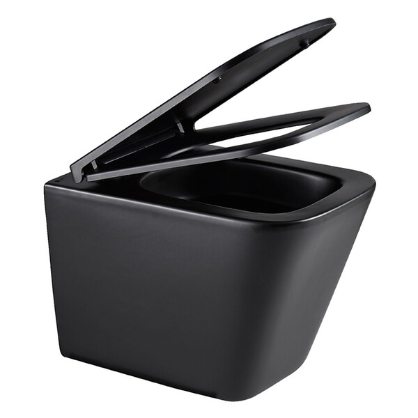 Унитаз LEMARK FLOREX подвесной безободковый с сиденьем микролифт, смыв вихревой ТОРНАДО (поколение 3.0) ЧЕРНЫЙ МАТОВЫЙ 9612002