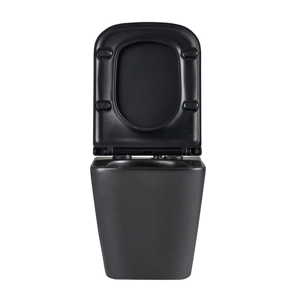 Унитаз LEMARK FLOREX подвесной безободковый с сиденьем микролифт, смыв вихревой ТОРНАДО (поколение 3.0) ЧЕРНЫЙ МАТОВЫЙ 9612002