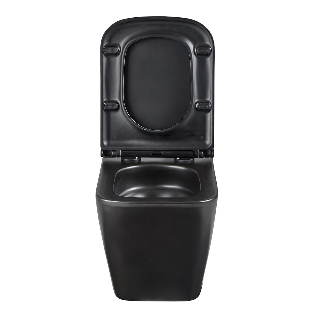 Унитаз LEMARK FLOREX подвесной безободковый с сиденьем микролифт, смыв вихревой ТОРНАДО (поколение 3.0) ЧЕРНЫЙ МАТОВЫЙ 9612002