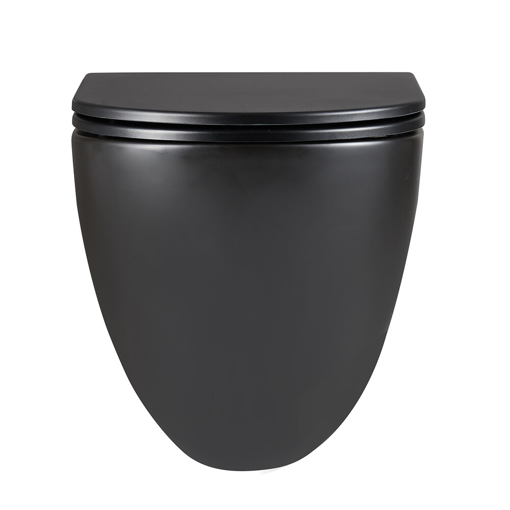 Унитаз LEMARK GLAZER подвесной безободковый с сиденьем микролифт, смыв вихревой ТОРНАДО (поколение 3.0) ЧЕРНЫЙ МАТОВЫЙ 9612004