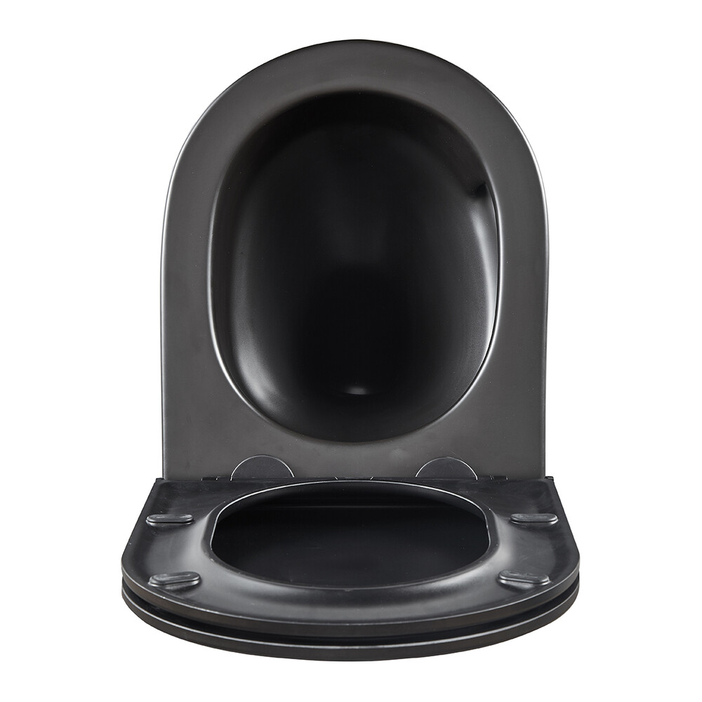 Унитаз LEMARK GLAZER подвесной безободковый с сиденьем микролифт, смыв вихревой ТОРНАДО (поколение 3.0) ЧЕРНЫЙ МАТОВЫЙ 9612004