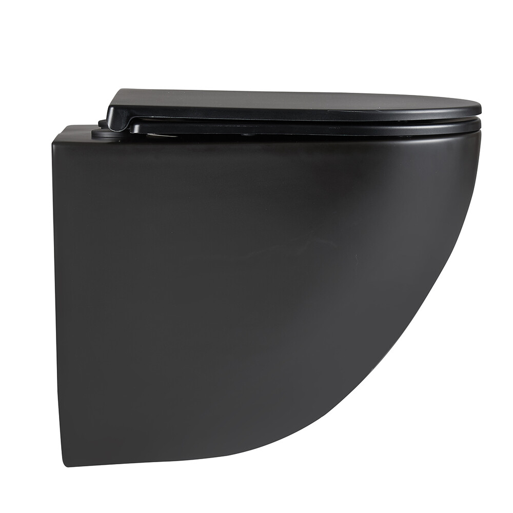 Унитаз LEMARK GLAZER подвесной безободковый с сиденьем микролифт, смыв вихревой ТОРНАДО (поколение 3.0) ЧЕРНЫЙ МАТОВЫЙ 9612004