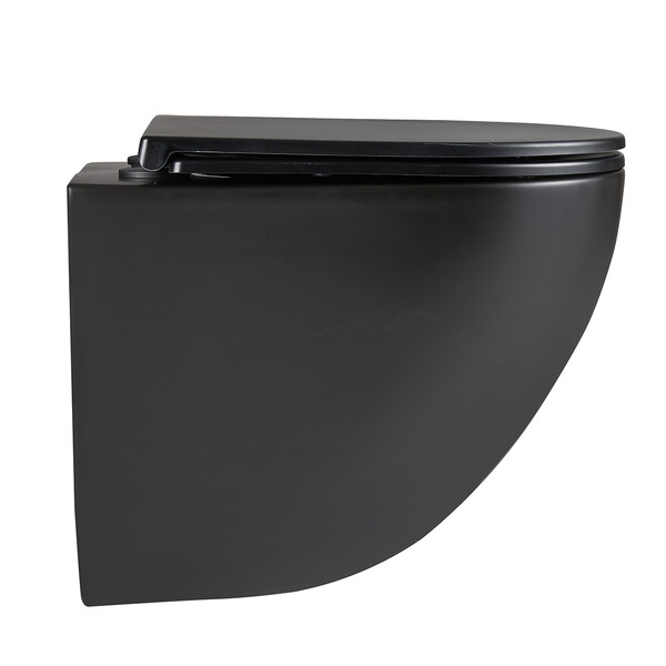 Унитаз LEMARK GLAZER подвесной безободковый с сиденьем микролифт, смыв вихревой ТОРНАДО (поколение 3.0) ЧЕРНЫЙ МАТОВЫЙ 9612004