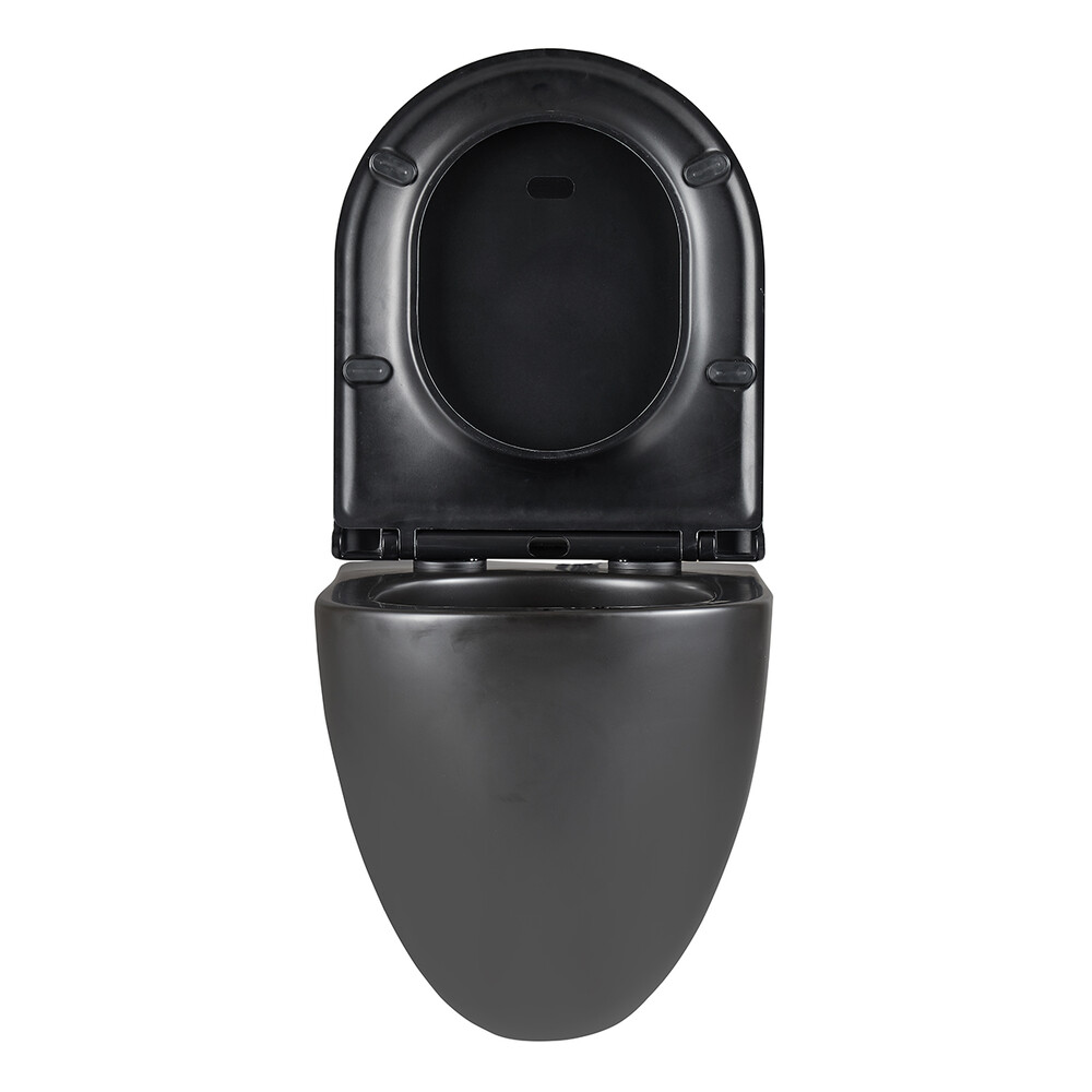 Унитаз LEMARK GLAZER подвесной безободковый с сиденьем микролифт, смыв вихревой ТОРНАДО (поколение 3.0) ЧЕРНЫЙ МАТОВЫЙ 9612004