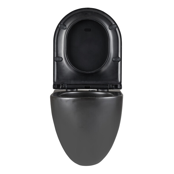 Унитаз LEMARK GLAZER подвесной безободковый с сиденьем микролифт, смыв вихревой ТОРНАДО (поколение 3.0) ЧЕРНЫЙ МАТОВЫЙ 9612004