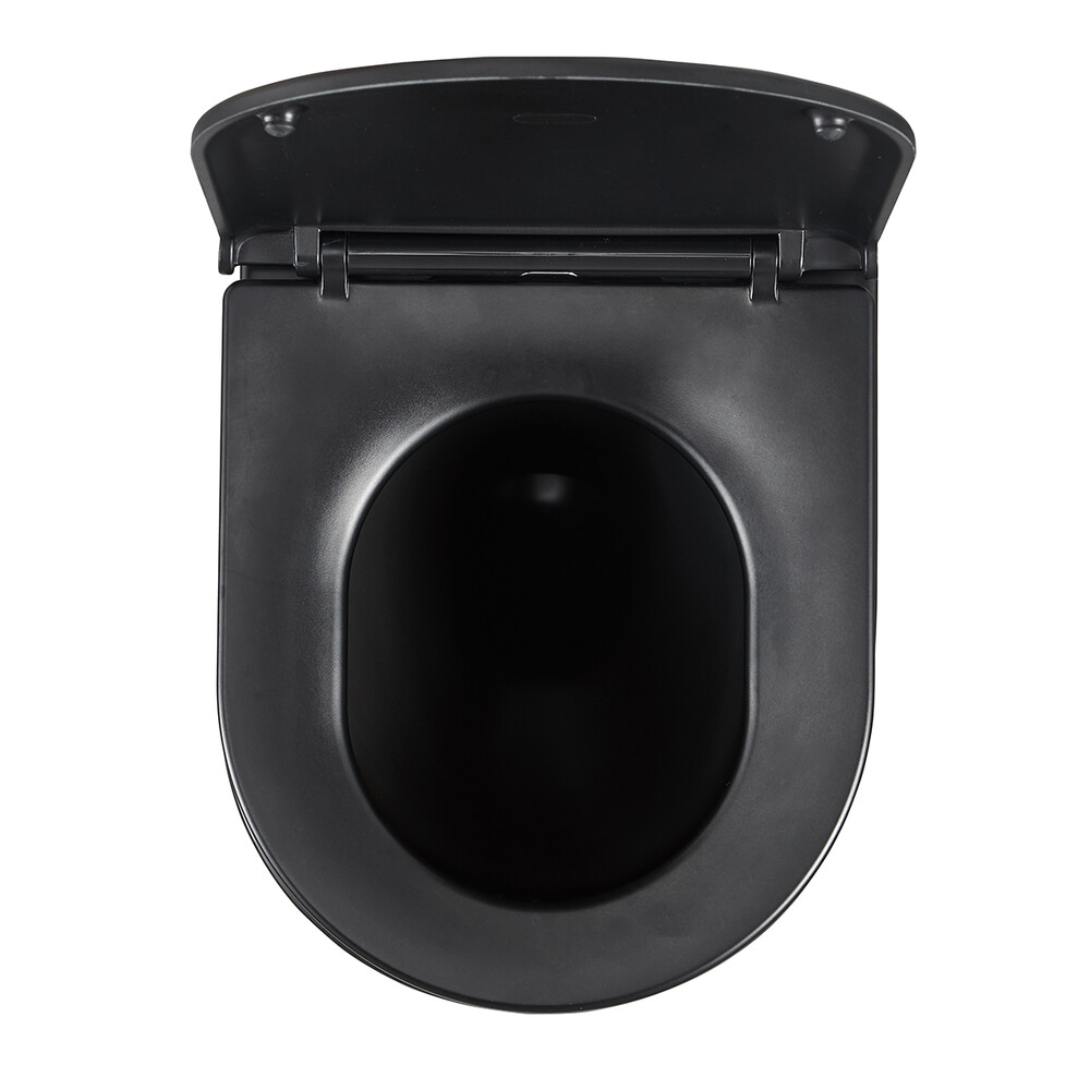 Унитаз LEMARK GLAZER подвесной безободковый с сиденьем микролифт, смыв вихревой ТОРНАДО (поколение 3.0) ЧЕРНЫЙ МАТОВЫЙ 9612004