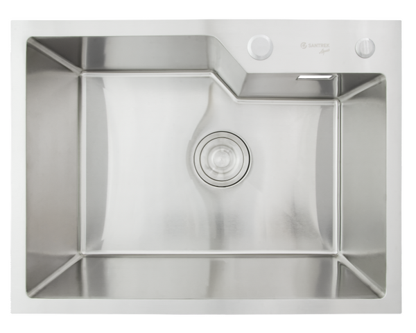 Мойка нерж врезная SANTREK AQUA PRO 600х450х220 т 3,0 САТИН D6045NS (+ сифон + дозатор) + КОЛАНДЕР 440х220 В ПОДАРОК_ АКЦИЯ !!!