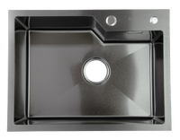 Мойка нерж врезная SANTREK AQUA PRO 600х450х220 т 3,0 ГРАФИТ D6045NB (+ сифон + дозатор) + КОЛАНДЕР 440х220 В ПОДАРОК!!!