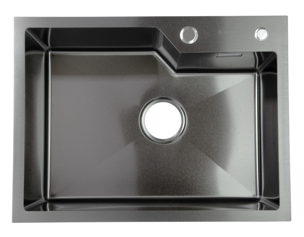 Мойка нерж врезная SANTREK AQUA PRO 600х450х220 т 3,0 ГРАФИТ D6045NB (+ сифон + дозатор) + КОЛАНДЕР 440х220 В ПОДАРОК!!!