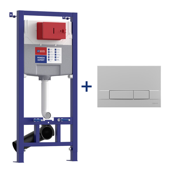 Инсталляция LEMARK (комплект 2 в 1) PENEDA EXPERT с кнопкой BIT ХРОМ МАТОВЫЙ 9812317