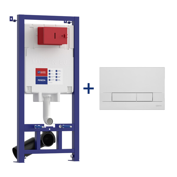 Инсталляция LEMARK (комплект 2 в 1) PENEDA с кнопкой BIT ХРОМ ГЛЯНЕЦ 9880110