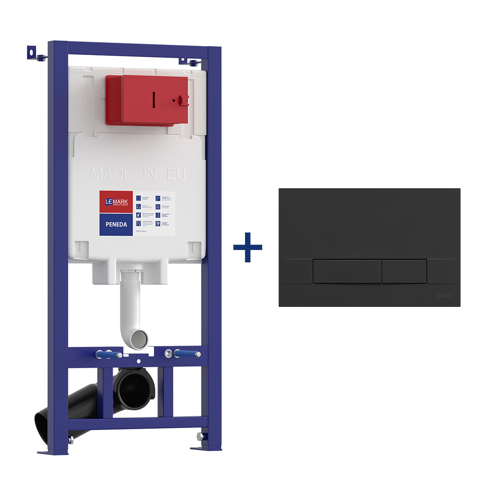 Инсталляция LEMARK (комплект 2 в 1) PENEDA с кнопкой BIT ЧЕРНЫЙ МАТОВЫЙ 9880213