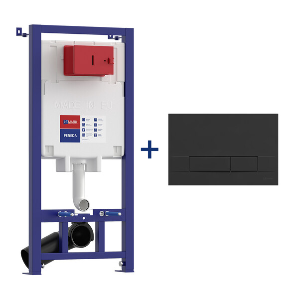 Инсталляция LEMARK (комплект 2 в 1) PENEDA с кнопкой BIT ЧЕРНЫЙ МАТОВЫЙ 9880213