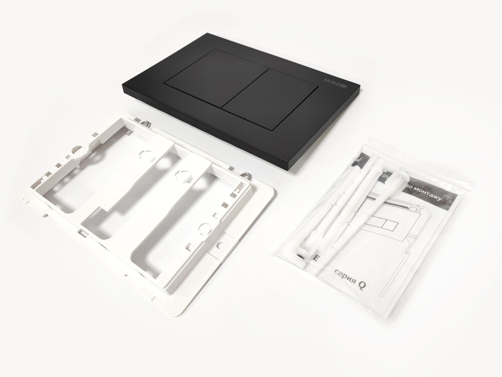 Клавиша смыва HOLLER MBE, черный матовый (162*240*16)