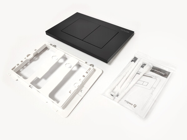 Клавиша смыва HOLLER MBE, черный матовый (162*240*16)