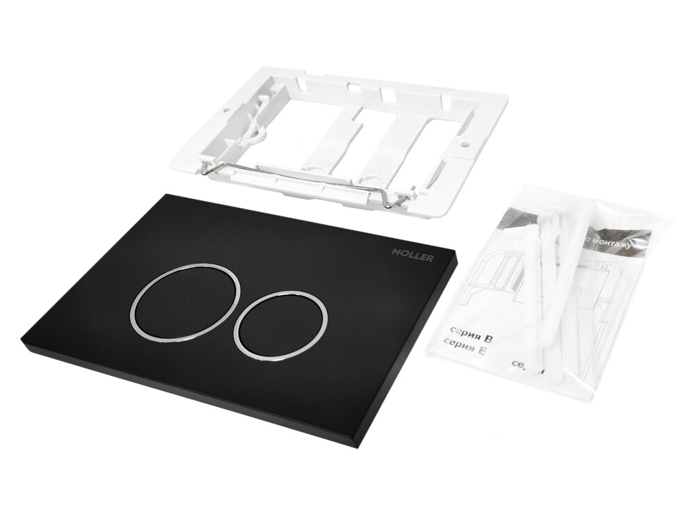 Клавиша смыва HOLLER MBRC, черный матовый (162*240*16)